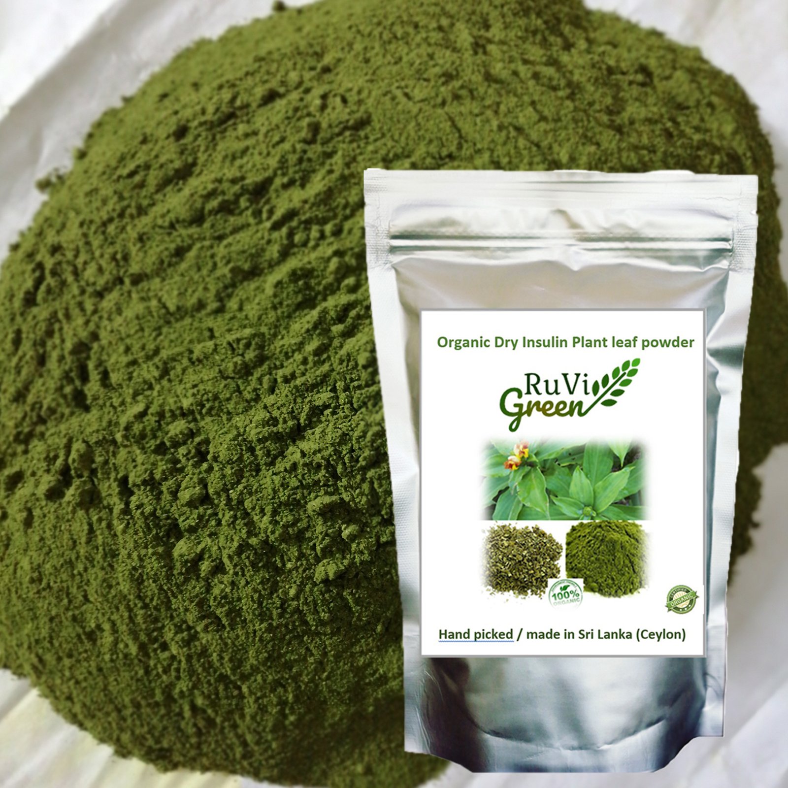 Insulin Plant Powder Costus Igneus For Blood Sugar Support RuVi Green